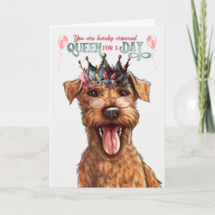 Cartão Irlandês Terrier Dog Queen Day Engraçado Aniversár