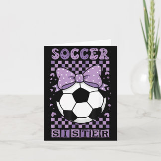 Cartão Irmã de futebol legal bola roxa fofa coquete laço