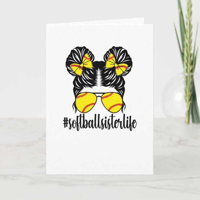 Cartão Irmã De Softball Orgulhosa De Um Jogador De Softba (Frente)