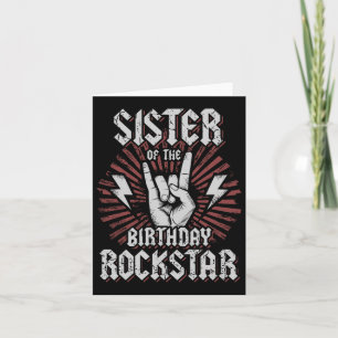 Cartão Irmã Do Aniversário Rockstar Matching Rocker Ro