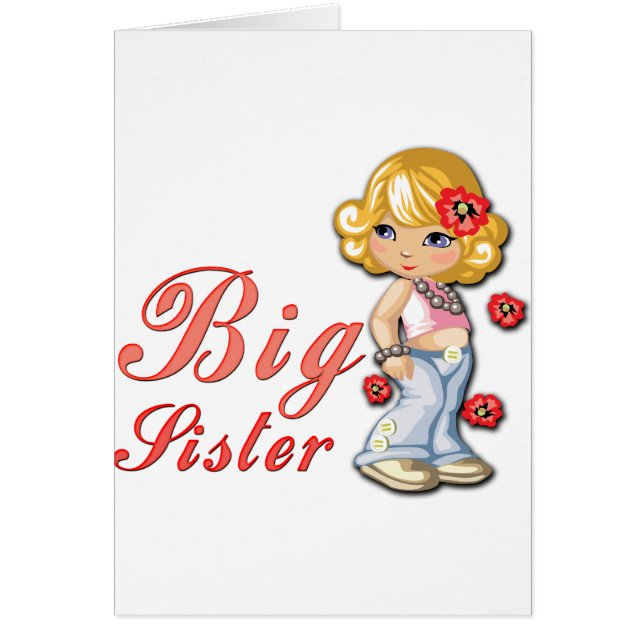 Cartão Irmã e Flores Grandes (Frente)