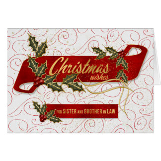 Cartão Irmã e Irmão em Direito Holly Berries de Natal