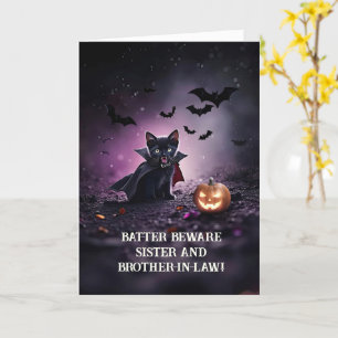 Cartão Irmã e Irmão em Direito Marido Halloween Cute