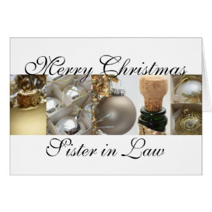 Cartão Irmã em Direito alegre ouro de natal em cristo bra