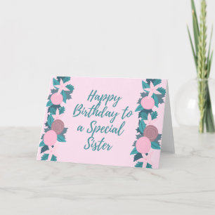Cartão Irmã Especial de Quadro Floral