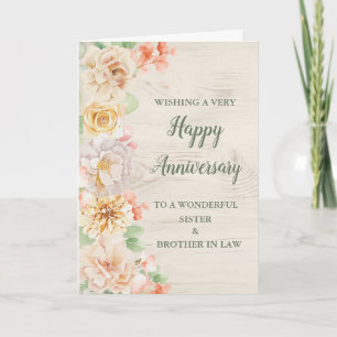 Cartão Irmã Floral e Irmão no Aniversário da Lei