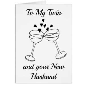 CARTÃO ***IRMÃ GÊMEA*** CELEBRE SEU AMOR DIA DE CASAMEN