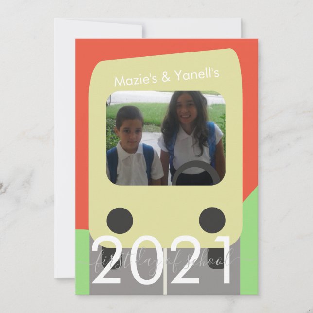 Cartão Irmã Irmã do Primeiro Dia de Barramento Esc (Frente)