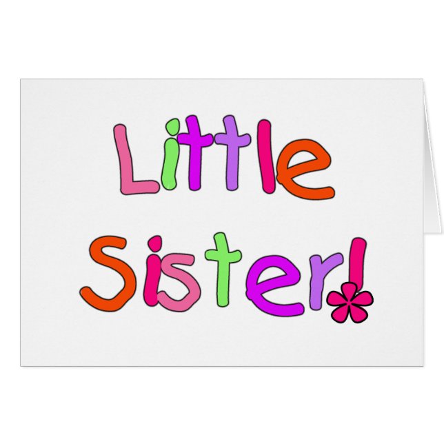 Cartão Irmã mais nova brilhante das cores (Frente Horizontal)