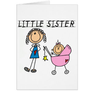 Cartão Irmã mais nova com o camiseta grande do Sis