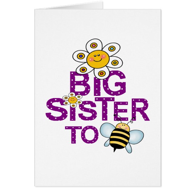 Cartão Irmã mais velha a ser! (Frente)