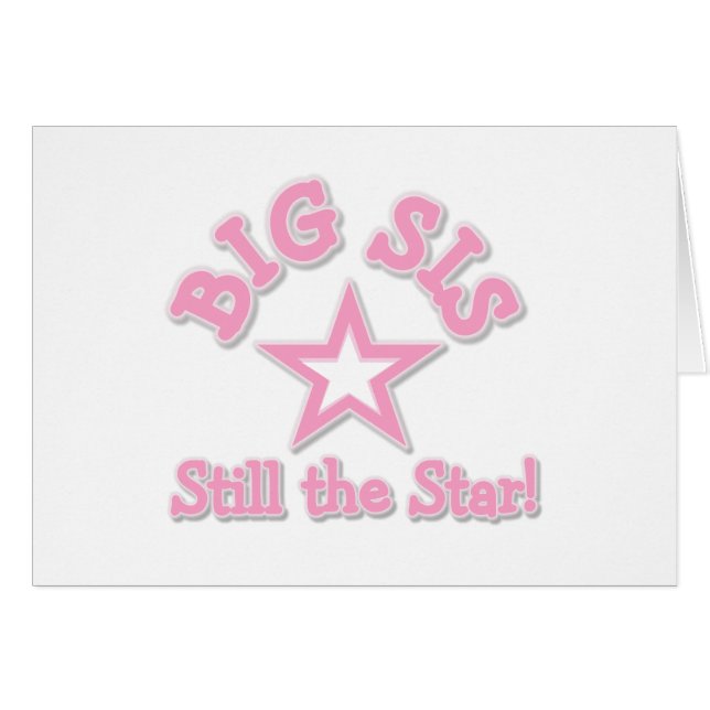 Cartão Irmã mais velha ainda a estrela (Frente Horizontal)