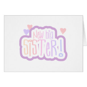 Cartão Irmã mais velha nova do texto da lavanda