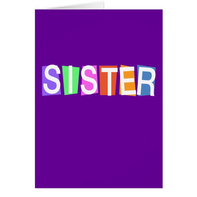 Cartão Irmã retro (Frente)