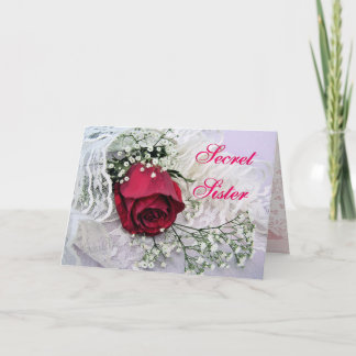 Cartão Irmã Secreta-Rosa & Renda-qualquer ocasião