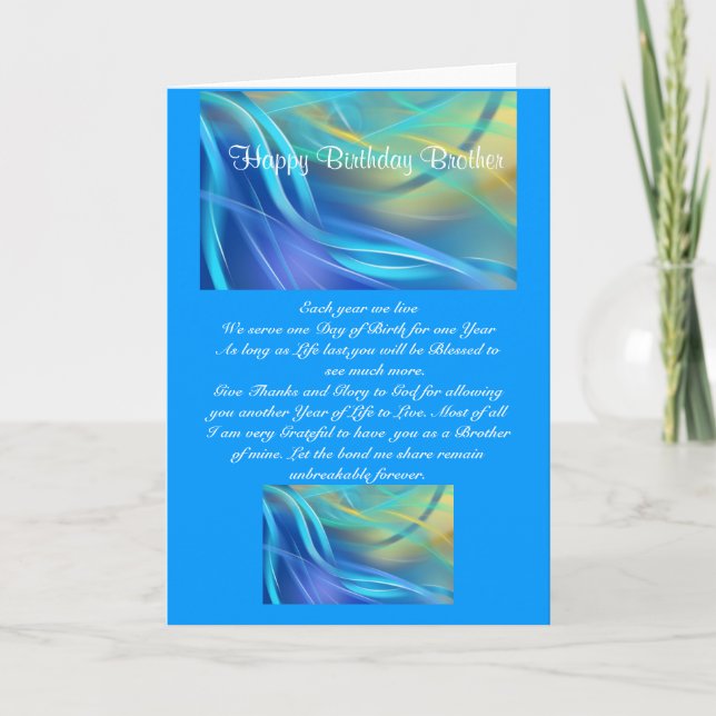 Cartão Irmão aniversário (Frente)