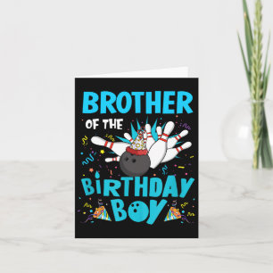 Cartão Irmão Da Família Bowler Da Boliche De Aniversário