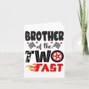 Cartão Irmão Do Dois Rapazes Da Corrida De segundo aniver