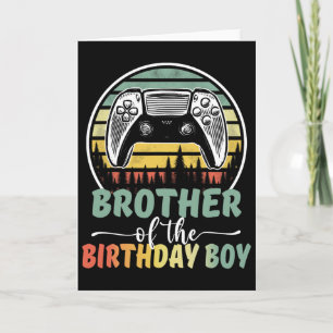 Cartão Irmão Do Menino Do Aniversário Video Gamer Combina