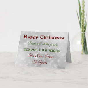 Cartão Irmão e família de Natal ao longo dos quilômetros