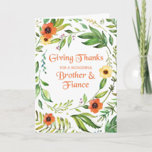 Cartão Irmão e Fiance dão aos Obrigados o Dia de Ação de 