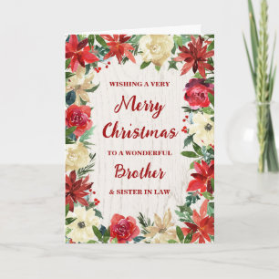 Cartão Irmão e Irmã Floral em Direito Feliz Natal