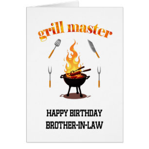 Cartão Irmão Em Lei Grill Master Birthday
