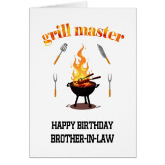 Cartão Irmão Em Lei Grill Master Birthday