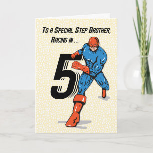 Cartão Irmão Especial de Criação 5º Aniversário Super-Her