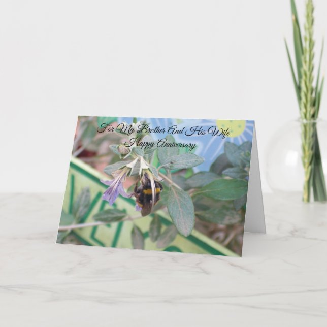 Cartão Irmão Esposa Aniversário de Casamento Personalizad (Frente)