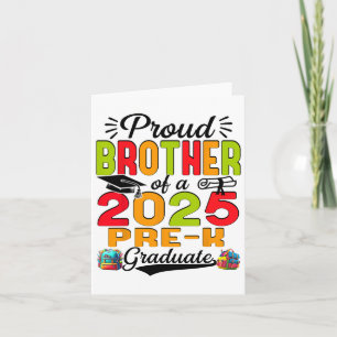 Cartão Irmão Orgulhoso do Graduado Pré-escolar de 2025 Di