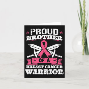 Cartão Irmão Orgulhoso Do Guerreiro Do Cancer Da Mama Ros