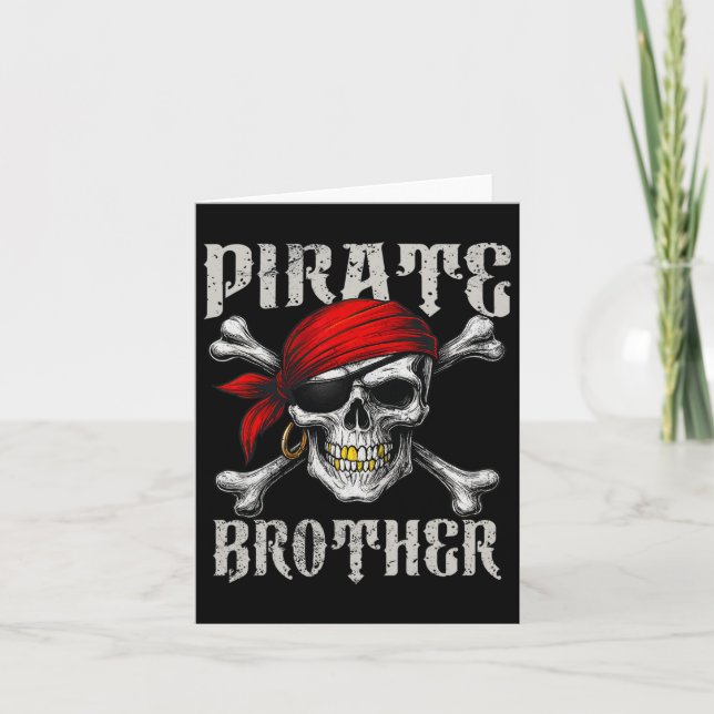 Cartão Irmão Pirata Bandeira Jolly Roger E Caveira Ossos  (Frente)