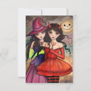 Cartão Irmãs do Postcard de Halloween