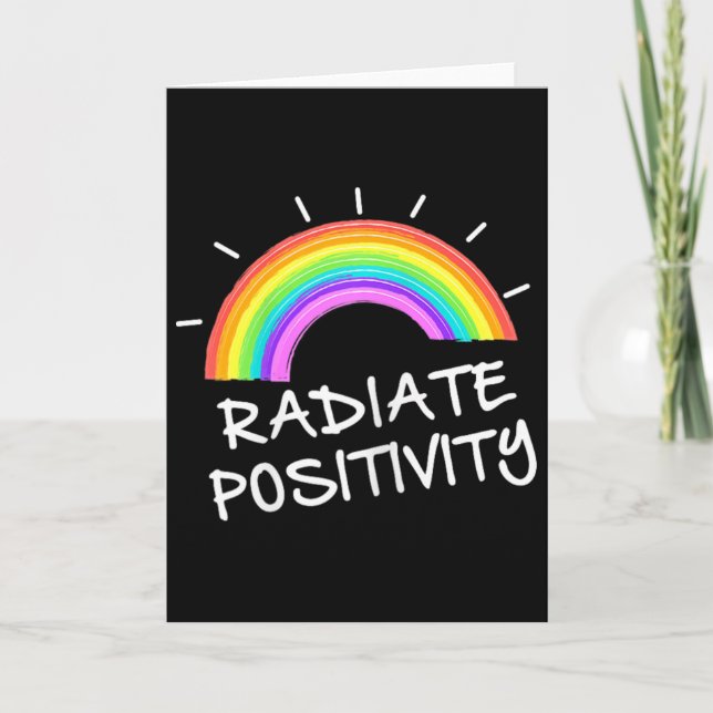 Cartão Irradiar Positividade Arco-íris Casual Engraçado  (Frente)