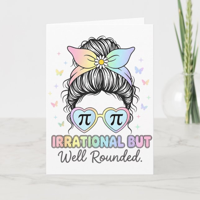 Cartão Irrational But Well Round Pi Number Math Teacher M (Frente)