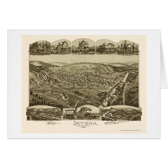 Cartão Irvona, mapa panorâmico do Pa - 1895 (Frente Horizontal)