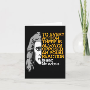 Cartão Isaac Newton Ação E Reação Quo Inspiracional