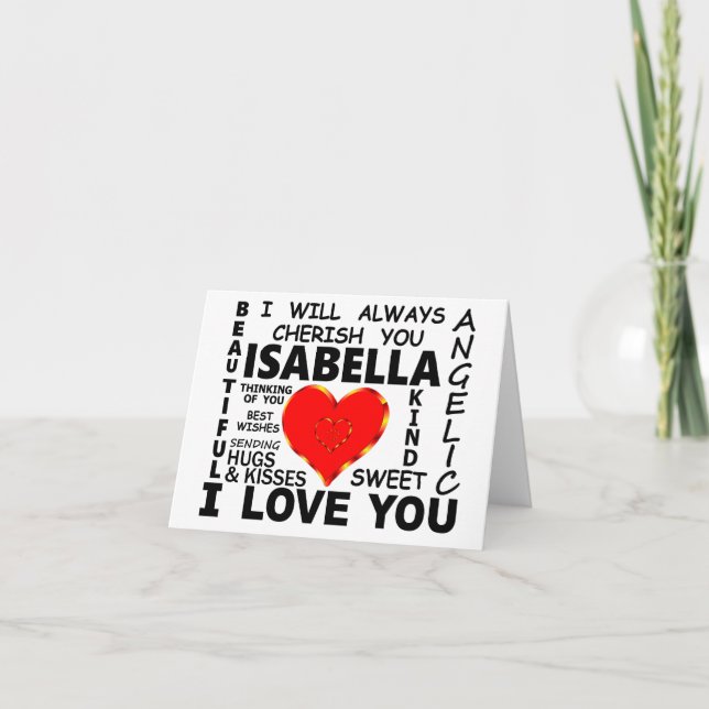 Cartão Isabella I Love You (Frente)