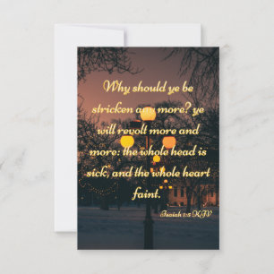 Cartão Isaiah 1:5 KJV Scripting Bíblia Pic Greeting Card
