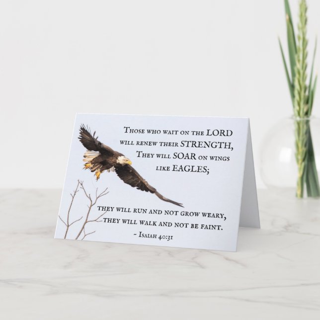 Cartão Isaiah 40:31 Aqueles que esperam pelo Senhor, Bíbl (Frente)