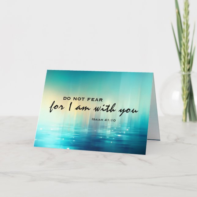 Cartão Isaiah 41:10 Não Teme Bíblia Verso Cristão (Frente)