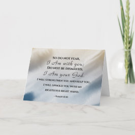 Cartão Isaiah 41:10 Não tenha medo porque estou com você 