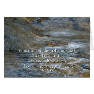 Cartão Isaiah 43:2 Quando você passa pelas águas