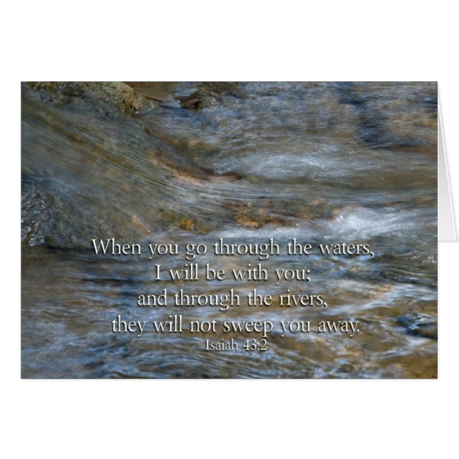 Cartão Isaiah 43:2 Quando você passa pelas águas (Frente Horizontal)