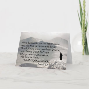 Cartão Isaiah 52:7 Como as montanhas são bonitas
