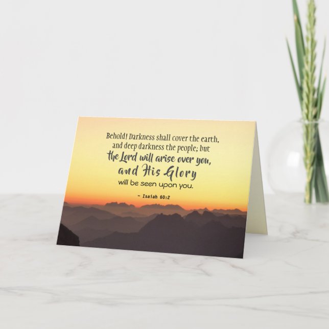 Cartão Isaiah 60:2 A escuridão deve cobrir a Bíblia da Te (Frente)