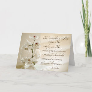 Cartão Isaiah 61:1,3 O Espírito do Senhor está sobre mim