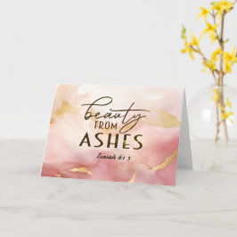 Cartão Isaiah 61 3 Beleza da Bíblia Ashes Verse Pink