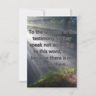 Cartão Isaiah 8:20 KJV Bíblia Escritura Saudação Pic